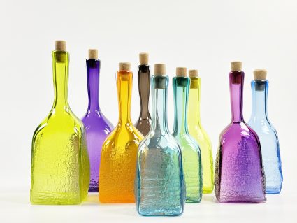 bouteilles en verre colorées